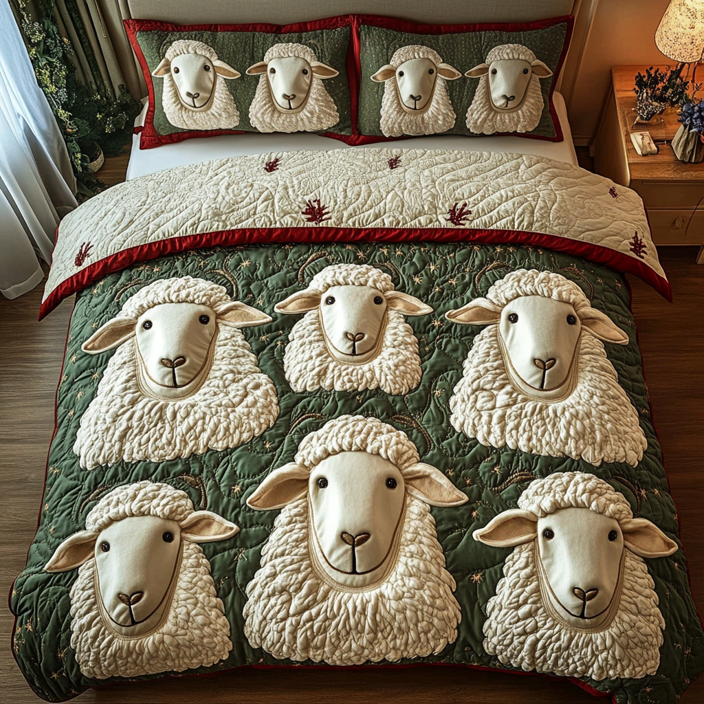 Woolly Dreams Quilted Bedding Set Presents For Farmers Woolly Dreams Quilted Bedding Set Presents For Farmers