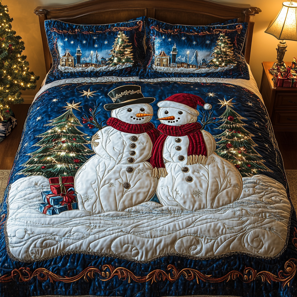 Yuletide Frost Quilted Bedding Set Best Christmas Gifts For Wife Yuletide Frost Quilted Bedding Set Best Christmas Gifts For Wife