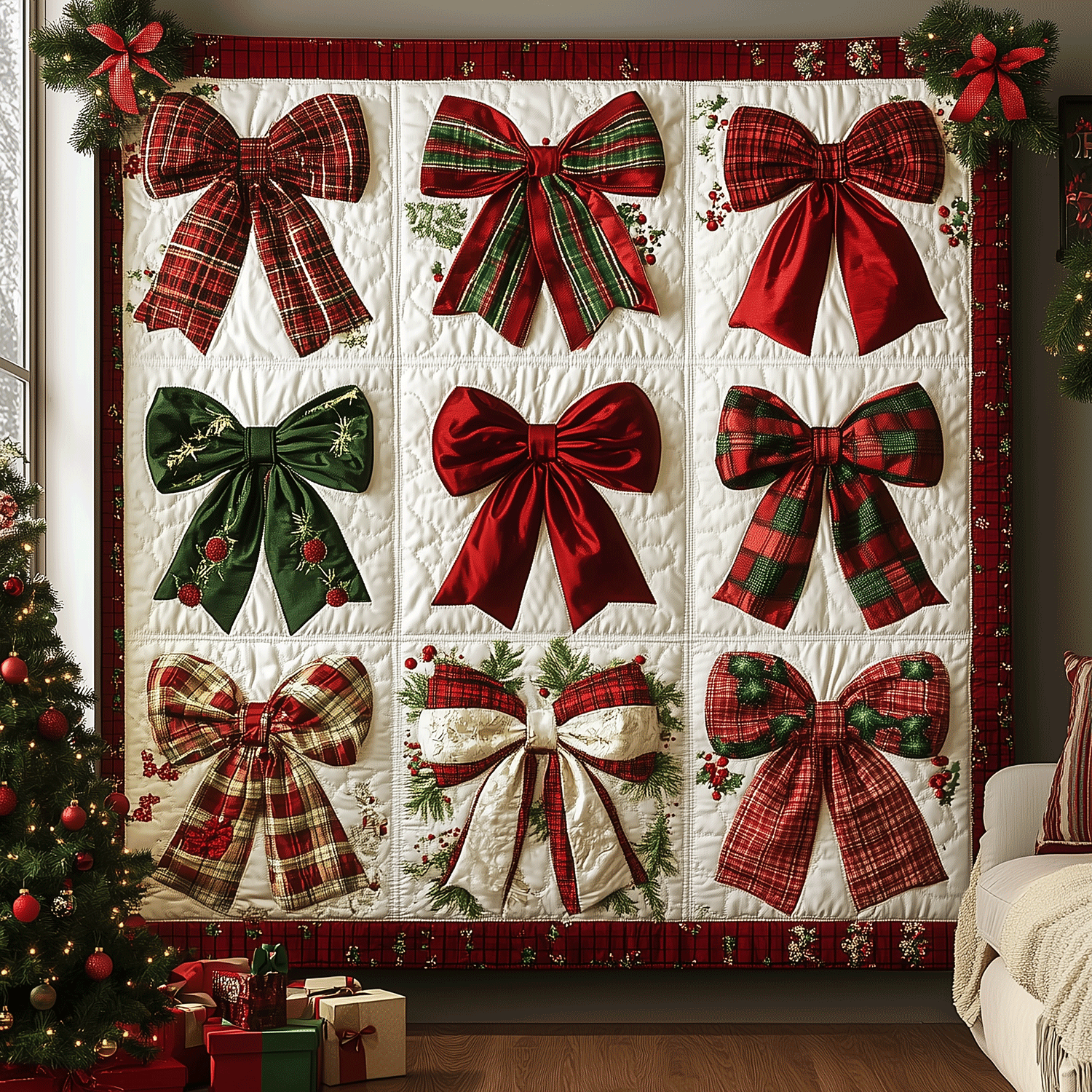 Yuletide Ribbon Joy Quilted Blanket Gift Ideas For Grown Son Yuletide Ribbon Joy Quilted Blanket Gift Ideas For Grown Son